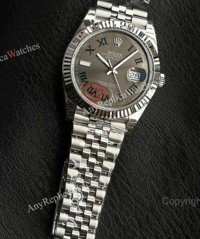VS Factory Rolex Datejust 41mm 3235 Movement Dark Grey Face SS Jubilee Band Watch